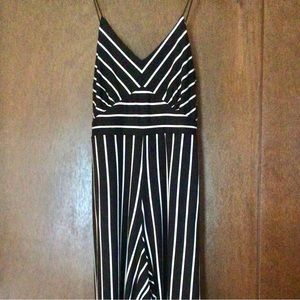 Polly & Esther Black & White Striped Jumpsuit, L